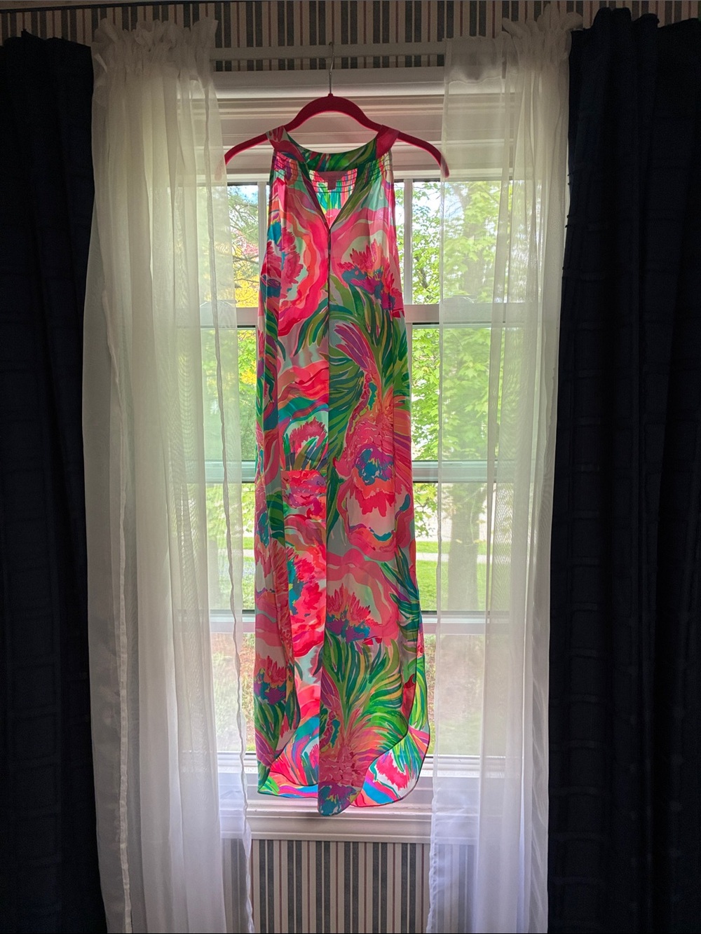Lilly Pulitzer Dress in Vibrant Tropical Print in Pink, Teal & Lime